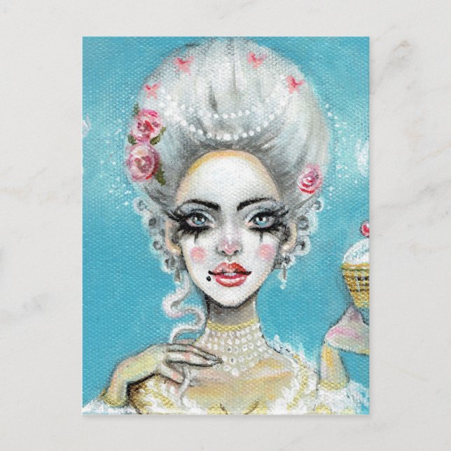 Carte Postale Laissez-les manger gâteau mini Marie Antoinette cu (Devant)