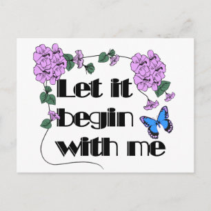Carte Postale Laissez-Moi Commencer Par Dire Fleurs Papillon