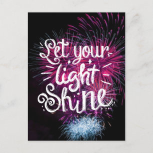 Carte Postale Laissez votre citation brillante - Feu d'artifice 