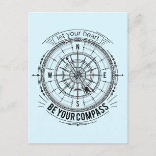 Carte Postale Laissez Votre Coeur Être Votre Compas