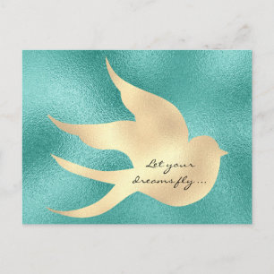 Carte Postale Laissez Votre Rêve Voler Motivational Mint Green B