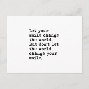Carte Postale Laissez Votre Sourire Changer Le Monde