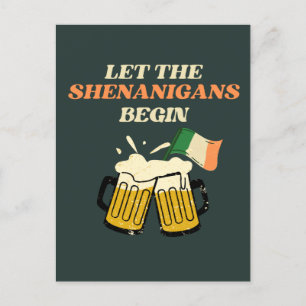 Carte Postale Laissons les Shenanigans commencer drôle Saint Pat