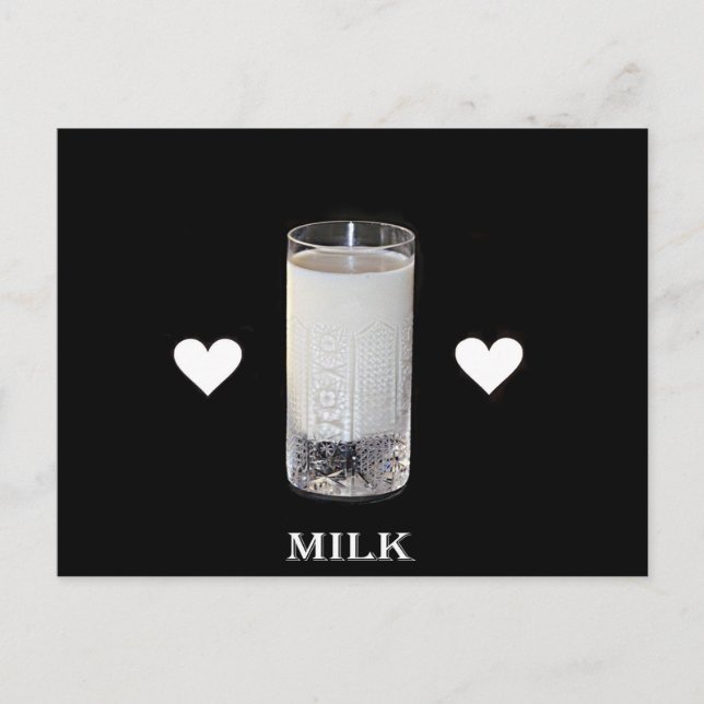 Carte Postale Lait (coeurs) (Devant)