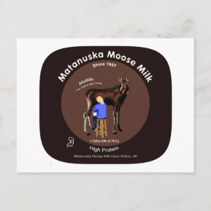 Carte Postale Lait d'orignal Matanuska
