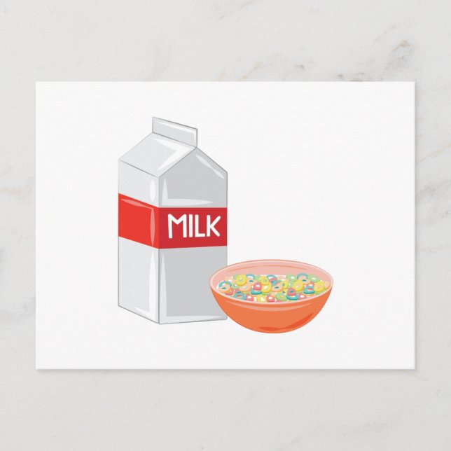 Carte Postale Lait et céréales (Devant)