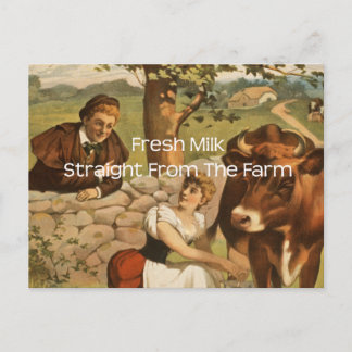 Carte Postale Lait frais directement de la ferme