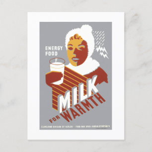 Carte Postale Lait pour la chaleur