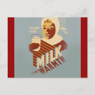 Carte Postale Lait pour la chaleur