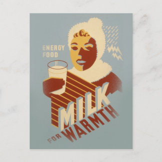Carte Postale Lait pour la chaleur