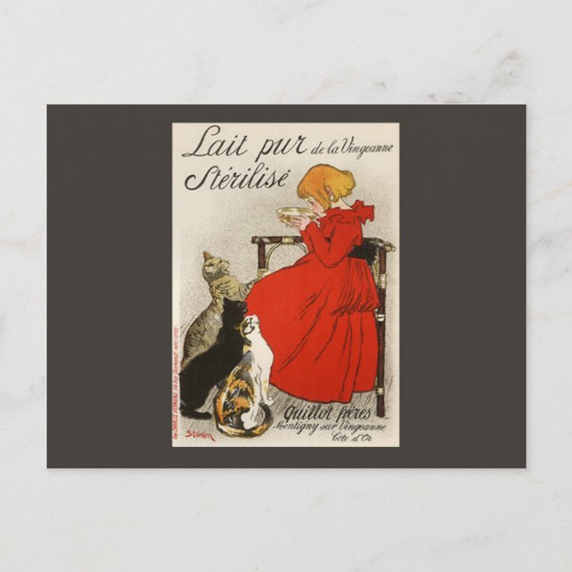 Carte Postale Lait pur Stérilisé de Steinlen (Devant)