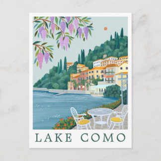 Carte Postale Lake Como Italy Travel Illustration