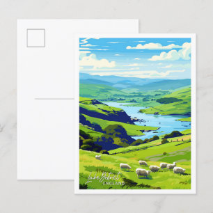 Carte Postale Lake District England Voyage illustration Vintage