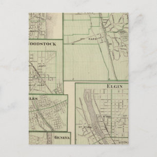 Carte Postale Lake Forest, Elgin, Waukegan, Woodstock
