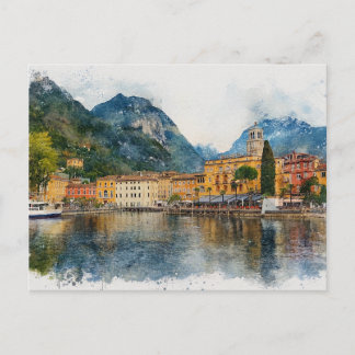 Carte Postale Lake Garda (Lago di Garda) - Watercolor Splash