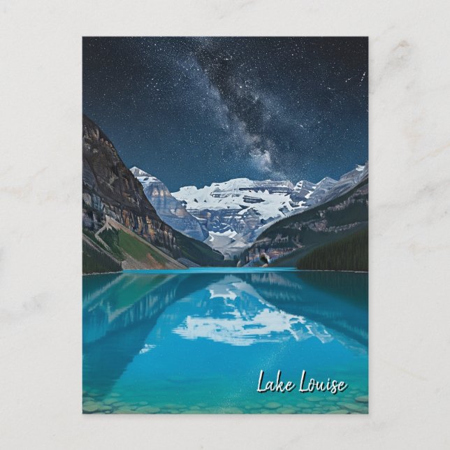 Carte Postale Lake Louise à la nuit du parc national Banff (Devant)