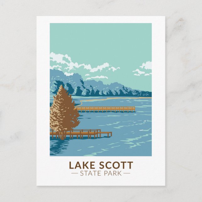 Carte Postale Lake Scott State Park Kansas Vintage (Devant)