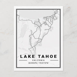 Carte Postale Lake Tahoe California USA Travel City Map