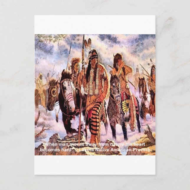 Carte Postale Lakota Native American Nature Proverbe (Devant)