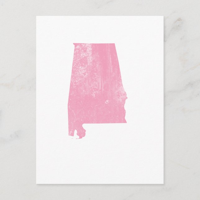 Carte Postale L'Alabama - grunge vintage rose (Devant)