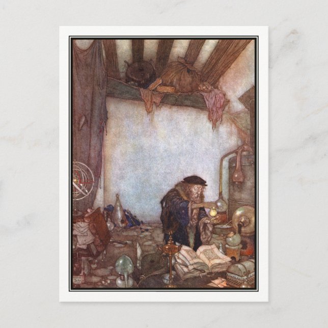 Carte Postale L'alchimiste par Edmund Dulac (Devant)