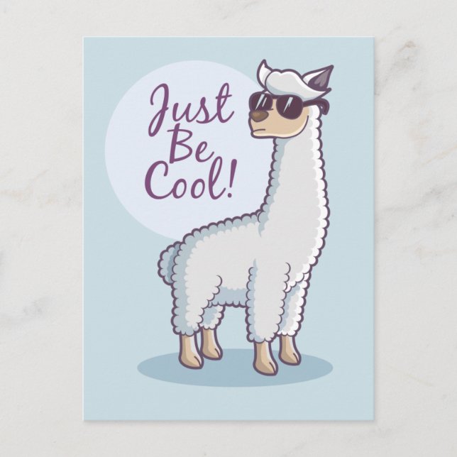 Carte Postale Lama Cool (Devant)