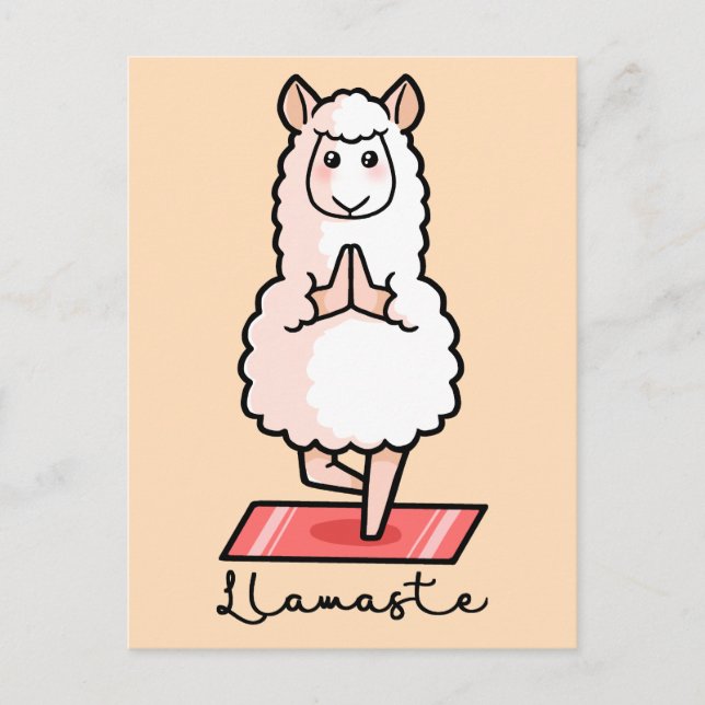 Carte Postale Lama de yoga - Llamaste (Devant)