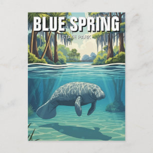 Carte Postale Lamantin dans le parc d'État de Blue Spring