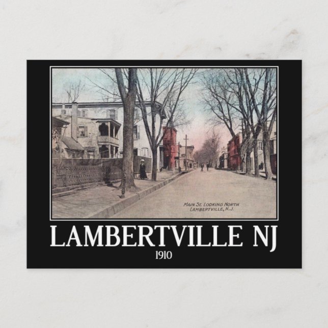 Carte Postale Lambertville NJ, rue Main, 1910, Vintage (Devant)