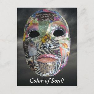 Carte Postale L'Âme Vient Dans Toutes Les Couleurs Masque