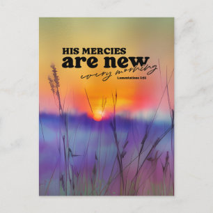 Carte Postale Lamentations 3:23 Ses Mérites Sont Nouveau Verse B