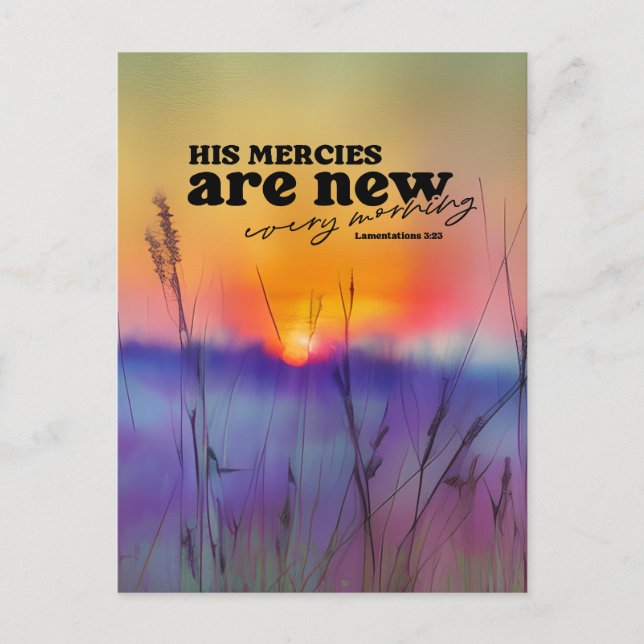 Carte Postale Lamentations 3:23 Ses Mérites Sont Nouveau Verse B (Devant)