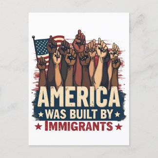 Carte Postale L'Amérique a été bâtie par les immigrés Trump Demo