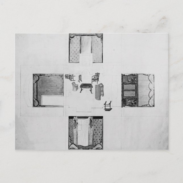 Carte Postale L'ameublement pour un petit salon (Devant)