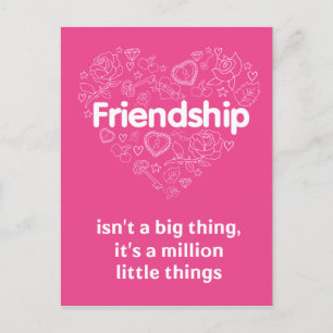 Carte Postale L'amitié est un million de choses mignon devis con