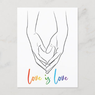 Carte Postale L'amour c'est l'amour tenir les mains Ligne de Coe