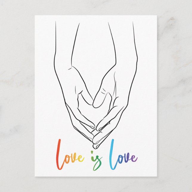 Carte Postale L'amour c'est l'amour tenir les mains Ligne de Coe (Devant)