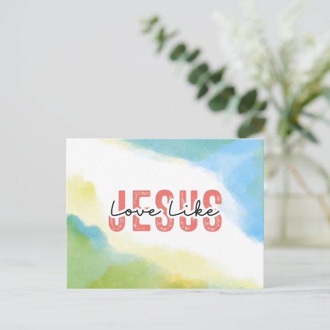 Carte Postale L'amour comme Jésus Citation chrétienne Bible Vers (Debout devant)