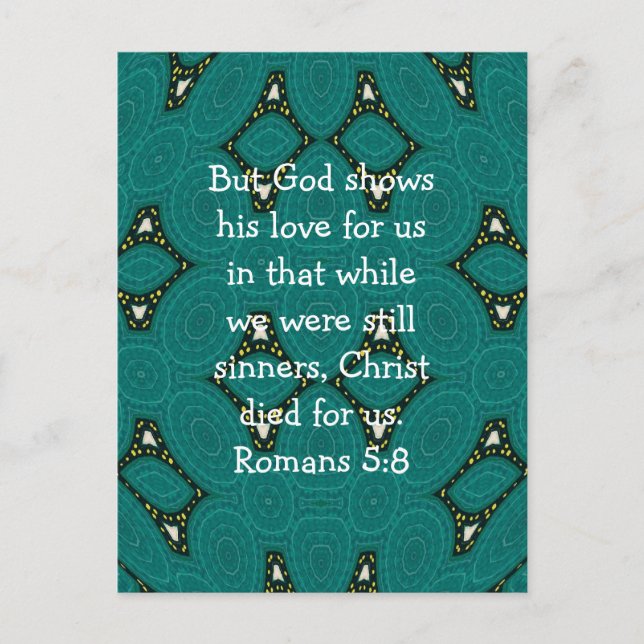 Carte Postale L'amour de Dieu Citation biblique Romains 5:8 (Devant)