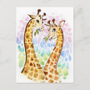 Carte Postale L'amour de la girafe