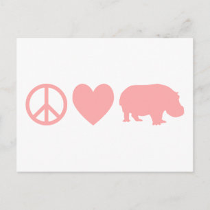 Carte Postale L'amour de la paix et les hippopotames