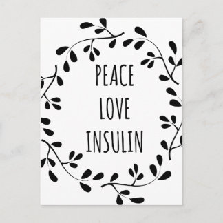 Carte Postale L'amour de la paix et l'insuline