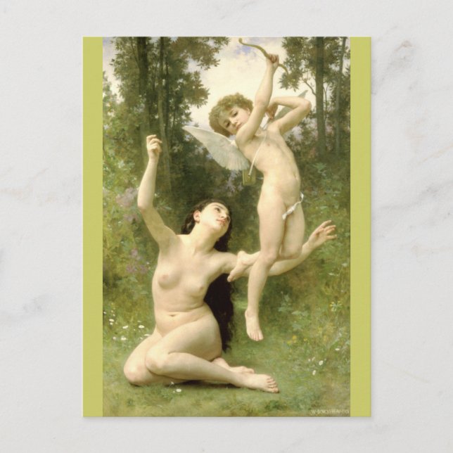 Carte Postale L'amour décolle par Bouguereau (Devant)