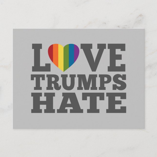 Carte Postale L'amour domine la haine - Anti Donald Trump (Devant)