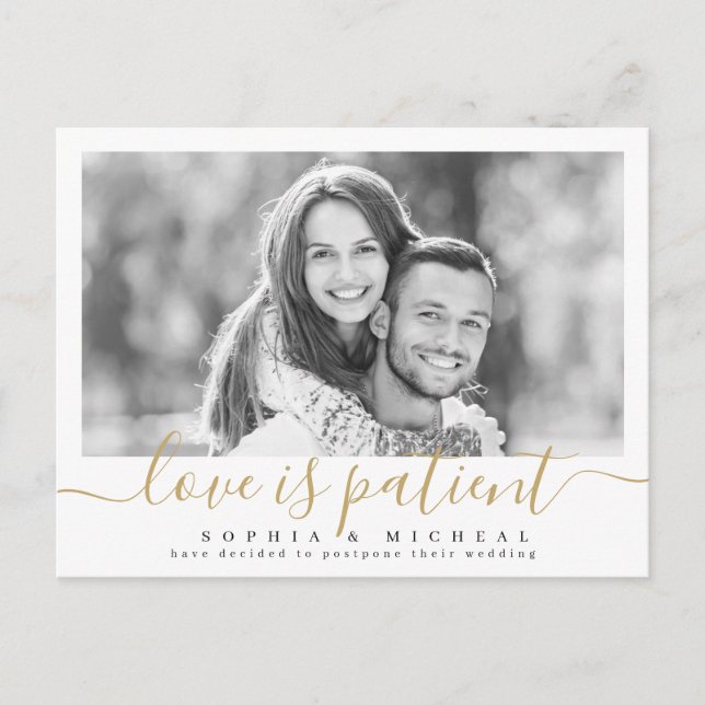 Carte Postale L'amour du script élégant est le report photo pati (Devant)