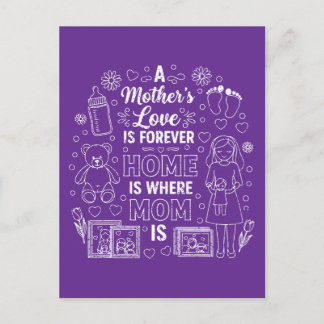 Carte Postale L'amour d'une mère est éternel & La maison est là 