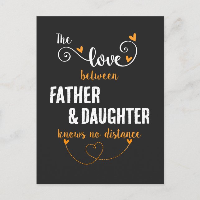 Carte Postale L'amour entre le père et la fille distance (Devant)