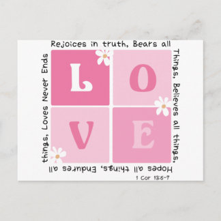 Carte Postale L'Amour Est... 1 Cor 13:6-7