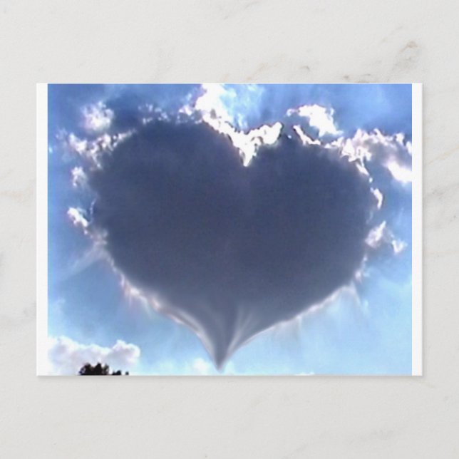 Carte Postale L'amour est dans l'air : Nuage en forme de coeur : (Devant)