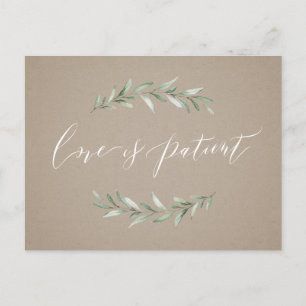 Carte Postale L'amour est la patiente verdure mariage ajournemen